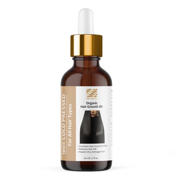 Five Rivers Soul Organic Hair Growth Oil, Scalp Massage Hair Oil for Hair Growth, Hair Thickness Shine and Repair, 100% Coldpressed, Amla Blackseed Olive Castor Coconut and Rosemary Oils 2 fl oz