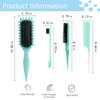 Curl Defining Brush,Curly Hair Brush,2024 Newest Boar Bristle Hair Brush,Styling Brush,Teasing Hair Brush,4Pcs Hair Brush Set with Curly Hair Brush,Edge Brush,Bristle Brush,Rat Tail Comb(Green)