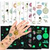 PHOGARY 20 Sheets Space Tattoos Stickers for Kids (Glow in the Dark), Children Fake Tattoos, Funny Temporary Tattoos as Outerspace Party Favors for Boys Girls Birthday, Waterproof