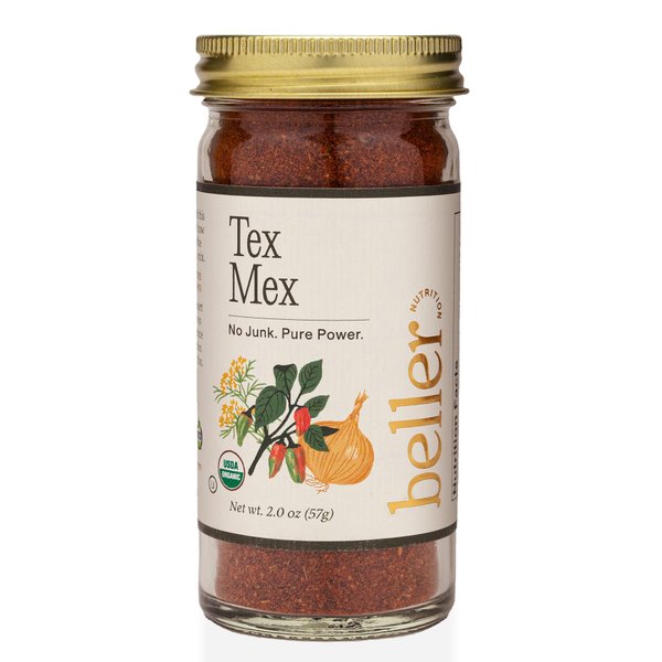 Beller Nutrition TEX MEX Organic Ancho Chili Powder Spice Blend Seasoning | 1.4 oz | Mexican Seasoning with Ground Ancho Powder, Paprika, Cumin, Ceylon Cinamon & More | Use as Taco Seasoning & Rib Rub