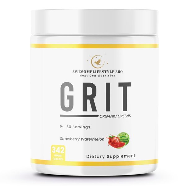 Awesomelifestyle360 Next Gen Nutrition GRIT Organic Greens Strawberry Watermelon Flavor General Health Dietary Supplement Preworkout Energy, Focus & Pumps with Beta, Immune Support