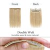 SEGO 2 Pcs Short Hair Extensions Clip in Human Hair 6 Inch 20g Hairpiece Human Hair Toppers for Women With Thinning Hair Adding Hair Volume /24 Natural Blonde