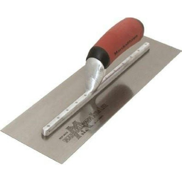 Marshalltown Finishing Trowel, 14 by 3 Inch, Perfect for Spackling, Sheetrock, Stucco, Concrete, EIFS and More, DuraSoft Curved Handle, High Carbon Steel Blade, Xtralite Mounting, MXS57D