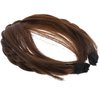 OSALADI Bang Hair Bands Synthetic Headband Wig with Bangs Front Hair Bangs Headband Braided Hair Hoop for Women, front hair extensions Light front hair bangs Brown headband bangs
