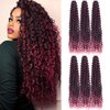 FEILIMEI Curly Crochet Hair Ocean Wave Crochet Hair 28Inch Crochet Braid Hair Synthetic Hair Extensions for Women(28 Inch,6pack,#1B/TBug)