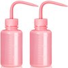 Valchoose Professional 2PCS 150ML Tattoo Squeeze Bottle Mini, 5.1oz Tattoo Wash Bottle No Need to Squeeze Hard, Easy to Carry Eyelash Water Bottle Perfect for Extensions, Cleaning(Translucent Pink)