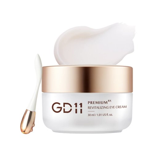 GD11 Premium RX Revitalizing Eye Cream | Anti-Aging & Anti-Wrinkle Cream for Elasticity Care with Stem Cell Extract & Shea Butter | Hydrating, Soothing, and Cooling Cream with Metal Massager, 1.01 oz.