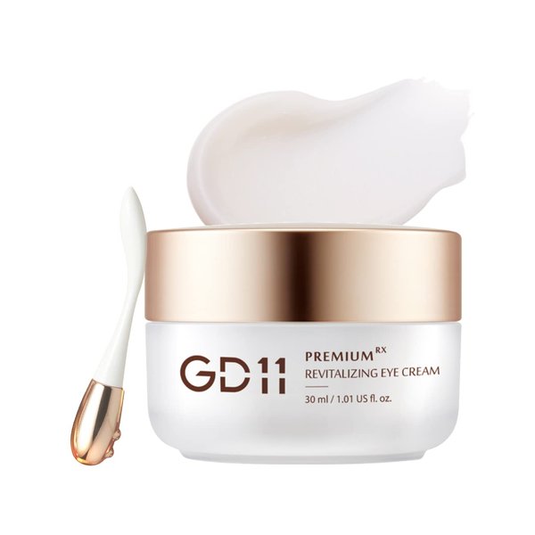 GD11 Premium RX Revitalizing Eye Cream | Anti-Aging & Anti-Wrinkle Cream for Elasticity Care with Stem Cell Extract & Shea Butter | Hydrating, Soothing, and Cooling Cream with Metal Massager, 1.01 oz.