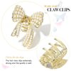 BARTOSI Bow Hair Claw Clips Pearl Hair Clip Gold Metal Hair Claw Barrettes Hair Jaw Clamps Hair Accessories for Women and Girls (Pack of 2)