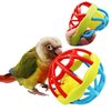 QBLEEV Bird Toys Plastic Parrot Toys Bell Balls Soft Rubber Parakeet Toys, Pet Foraging Foot Talon Toy for Chewing Training, Bird Cage Toys Treat Grinding Beak Ball for Cockatiel Budgie Conures Cat