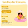 wonuu Car Rubber Duck Decoration, West Cowboy Duck Car Dashboard Decoration Accessories with Mini Swim Ring Cowboy Hat Scarf and Sunglasses, A_Pink&White Cowboy hat