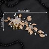 JWICOS Handmade Wedding Hair Comb Gold Bridal Hair Clip Leaf Hair Piece Flower Hair Comb Side Comb Wedding Hair Accessories for Women and Girls