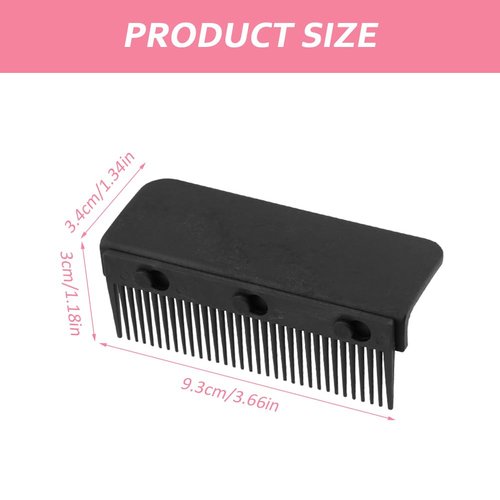 2Pcs 2024 New Flat Iron Comb, Upgrade Barber Hair Straightening Comb Flat Iron Comb Attachment Clip on Comb Attachment for Flat Iron, Professional or Home Use Compact Hair Styling Tool(Black)