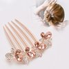 Sankuwen Flower Rhinestones Hair Combs Accessories,Perfect Mother's Day Gifts,Brithday gifts(Style B,Champagne)