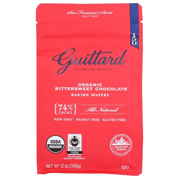 Guittard, Organic 74% Chocolate Baking Wafers, 12 Ounce