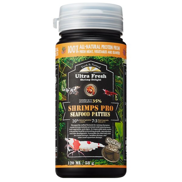 Ultra Fresh Shrimp Food, All Natrual Ingredients, High Protein, Rich in Vitamins for Crystal Shrimp, Caridina Shrimp and Small Tropical Shrimp 2.04oz