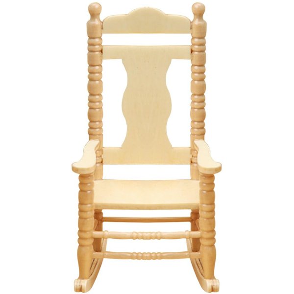 jojofuny Wooden Dollhouse Rocking Chairs 1:12 Scale Christmas Model Chairs Miniature Wooden Rocking Chairs for Dollhouse Accessories Furniture Decoration