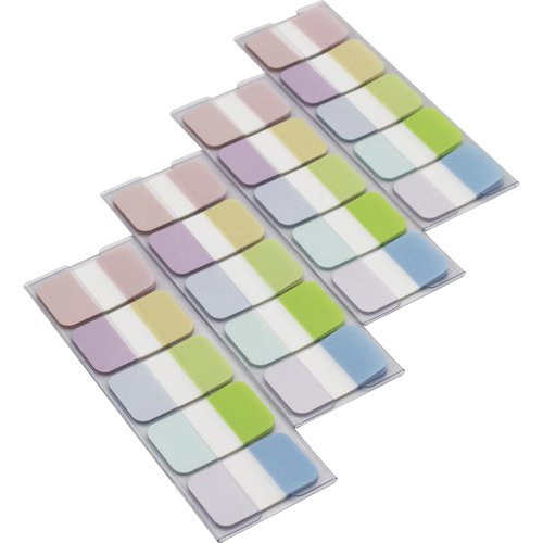 Tabs Flags Solid Assorted Colors, 0.98 x 1.71 Inch Alternating Sticky Tabs, Easy to Post, 4 On-The-Go Dispensers/Pack, 400 Pages Total