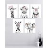 Stickerbrand Nursery Safari Baby Animal Posters (set of 5) Prints. Baby Elephant, Giraffe, Rhino, Lion and Zebra. Unframed. Great gifts for Baby shower, Kids Bedroom or Bathroom Decor. #P1022