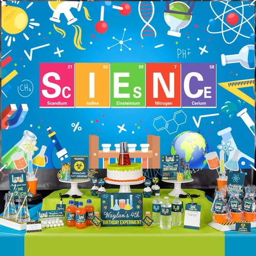 Science Party Banner Decorations Mad Sciencist Theme Birthday Party Banner Backdrop for Boy Girl Kid Decorations Laboratory Party Sign Little Fun Scientist Party Decorations School Poster71 x 44 Inch