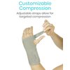 Vive Wrist Brace - Carpal Tunnel Hand Compression Support Wrap for Men, Women, Tendinitis, Bowling, Sports Injuries Pain Relief - Removable Splint - Universal Ergonomic Fit (Gray, Left)