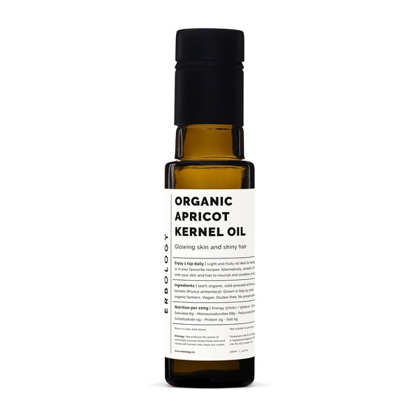 100% Organic Apricot Kernel Oil 100ml - Cold-Pressed - Premium Quality - Skin Health and Gut Health - Straight from Farm in Italy - Non-GMO - No Additives or Preservatives - Recyclable Glass Bottle