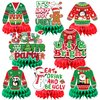 JULMELON 8PCS Ugly Sweater Party Decorations Honeycomb Centerpieces, Ugly Sweater Christmas Party Centerpieces for Tables Ugly Sweater Table Decor 3D Table Toppers for Christmas Winter Party Supplies