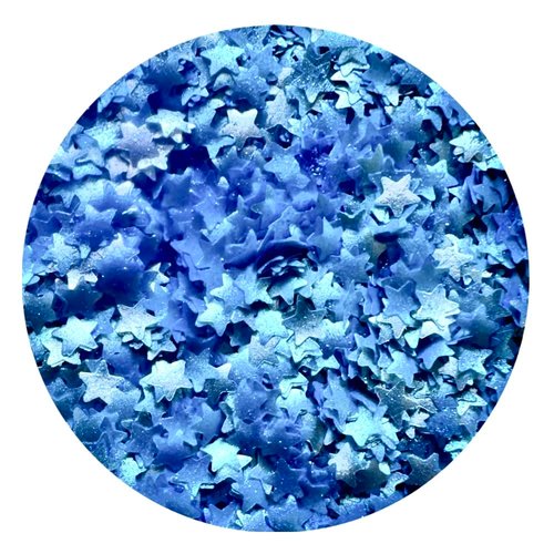 EDIBLE GLITTER SILVER- BLUE STARS 0.04 Ounce FREE SHIPPING Used cakes, cupcakes,flakes, cookies By OH! SWEET ART