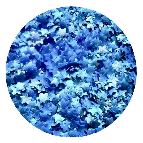 EDIBLE GLITTER SILVER- BLUE STARS 0.04 Ounce FREE SHIPPING Used cakes, cupcakes,flakes, cookies By OH! SWEET ART