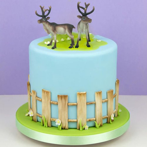 Gemini&Genius Reindeer Figurine Toy, Deer Animal Toys, Wildlife World Action Figures, Great Gift, Collection, Cake Topper, Storytelling Prop and Room Decor for Kids