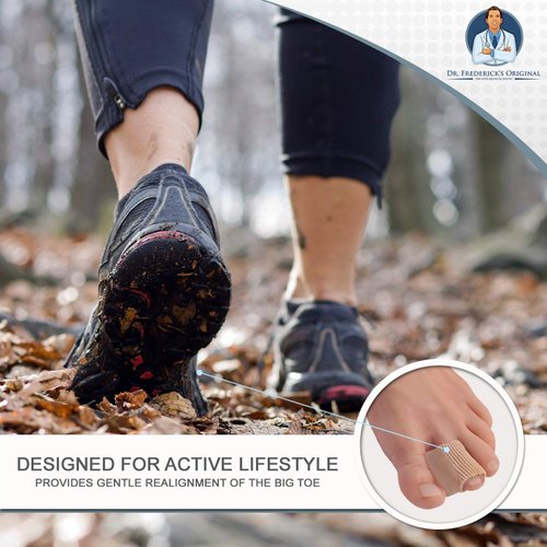 Dr. Frederick's Original 2 Piece Fabric Toe Separators - Bunion Relief Toe Spacer Set - 1 Pair Fabrigrip Toe Protectors - For Men & Women