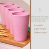 Wheat Straw Cups Set of 4 PCS - Lightweight Wheat Straw Fiber Drinking Glasses - Microwave & Dishwasher Safe - Wheat Straw Dinnerware Sets - Reusable Drinking Cups - Wheat Straw Fiber Cups Set