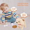Monealpis Interactive Walking Dog Toy - Toddler Walking Plush Dog Toys for Kids, Toys for Girls 2 Years Old - Electronic Golden Retriever Plush Toy with Singing, Barking, and Tail Wagging