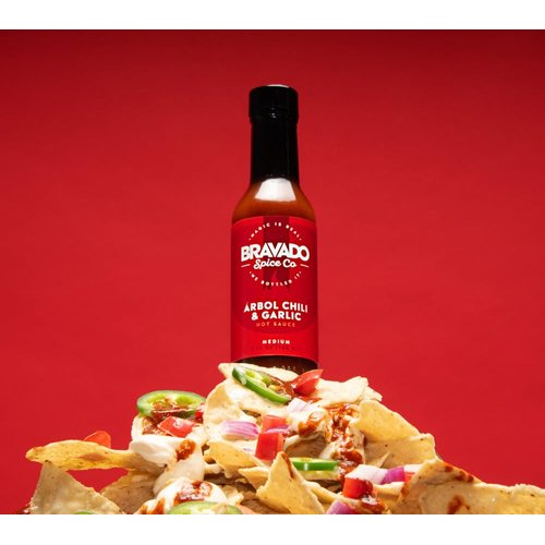 Arbol Chili and Garlic Hot Sauce By Bravado Spice Gluten Free, Vegan, Low Carb, Paleo Hot Sauce All Natural 5 oz Hot Sauce Bottle Award Winning Gourmet Hot Sauce