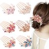 KuuGuu 6 PCS Flower Floral Hair Combs Bridal Wedding Hair Crystal Rhinestones Women Hair Side Combs Hair Accessories for Women