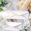 Ireer 100 Pcs Business Envelopes V Flap with Gold Border Gift Card Envelopes for Office Check Mailing Wedding Graduation, Letter Mailing(#10, 9.45 x 4.13 Inch,White)