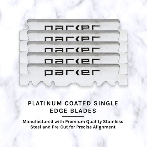 Parker PTB Professional Straight Edge Barber Razor with 5 Parker Platinum Blades