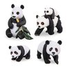 Toymany 4PCS Solid Panda Figurines Toy Set, 2-4" Realistic Plastic Jungle Animals Figures Family Set with Bamboo & Baby Pandas, Educational Toy Cake Toppers Christmas Birthday Gift for Kids Toddlers