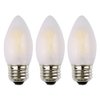 OPALRAY C35 LED Candelabra Bulb, 2W Dimmable, 25W Incandescent Equivalent, High CRI Warm White Light, Frosted Glass Housing, E26 Medium Base, Torpedo Tip, 3 Pack