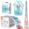 Saviland Long Length Nail Forms: 100Pcs Professional Poly Gel Nail Forms Sturdy Nail Extension Forms Paper Nail Forms Self-adhesive Nail Model Stencils for Acrylic Nails Builder Nail Gel Nail art