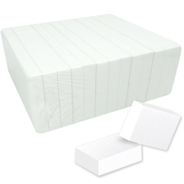MARYTON Nail Buffer Mini Block File, 130 Count (White), 120 Grit, Fine, Acrylic