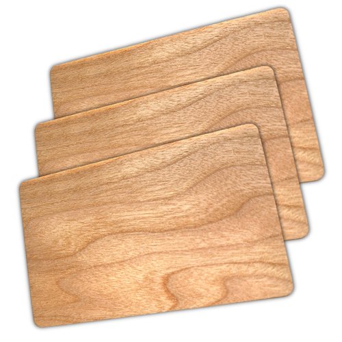 Ninja Pop 3pcs - Reddish-Brown Cherry Wood NFC Ntag215 NFC Cards - Laser Engraver Ready - Custom Digital Business Cards