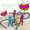 Pop Tubes Robot Toy, 4 Packs Fidget Toys Telescopic Suction Cup Robotics Autism Sensory Toys for Toddlers Boys Girls Easter Stuffers Educational Classroom Treasure Box Stretchy Robots Party Favors