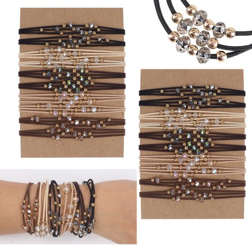 20 PCS Hair Ties for Women, Womens Hair Tie Bracelets, 5 Neutral Colors Hair Ties for Thick or Thin Hair Cute Hair Ties for Ponytail Holders, No Damage Hair Elastics Boho Hair Ties