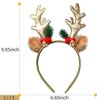 DIUEWOW Christmas Headbands Christmas Glitter Elk Antlers Hair Bands Gold Sequin Reindeer Antler Headbands Holiday Party Accessory for Women and Girls