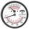 Winters TTD Series Steel Dual Scale Tridicator Thermometer with 2" Stem, 0-75psi/kpa, 2-1/2" Dial Display, ±3-2-3% Accuracy, 1/4" NPT Back Mount, 70-320 Deg F/C