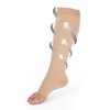 Runee Open Toe Compression Sock 20-30 mmHg Knee High Calf Support (L/XL, Beige)