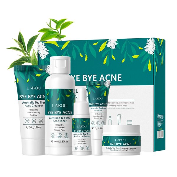 Tea Tree Skin Care Sets, Skincare Set Gifts for Teenagers Girls Includes Cleanser, Toner, Serum, Face Cream, Gel Acne Remove, Long-Lasting Moisturizing Travel Skincare Set(5PCS)