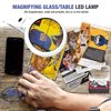 Sports Card Grading Kit Centering Tool, LED Magnifying Table Lamp for Handsfree, High Intensity Magnifying Loupe, Microfiber Cloth