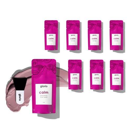 Glorio Calm Aloe Clay Masks (3.2 oz with Applicator), for Reducing Redness & Inflamed Skin, Face Mask Skin Care for Dry, Sensitive Skin Types, Facial Care for Men & Women, A Nice Valentines Gift
